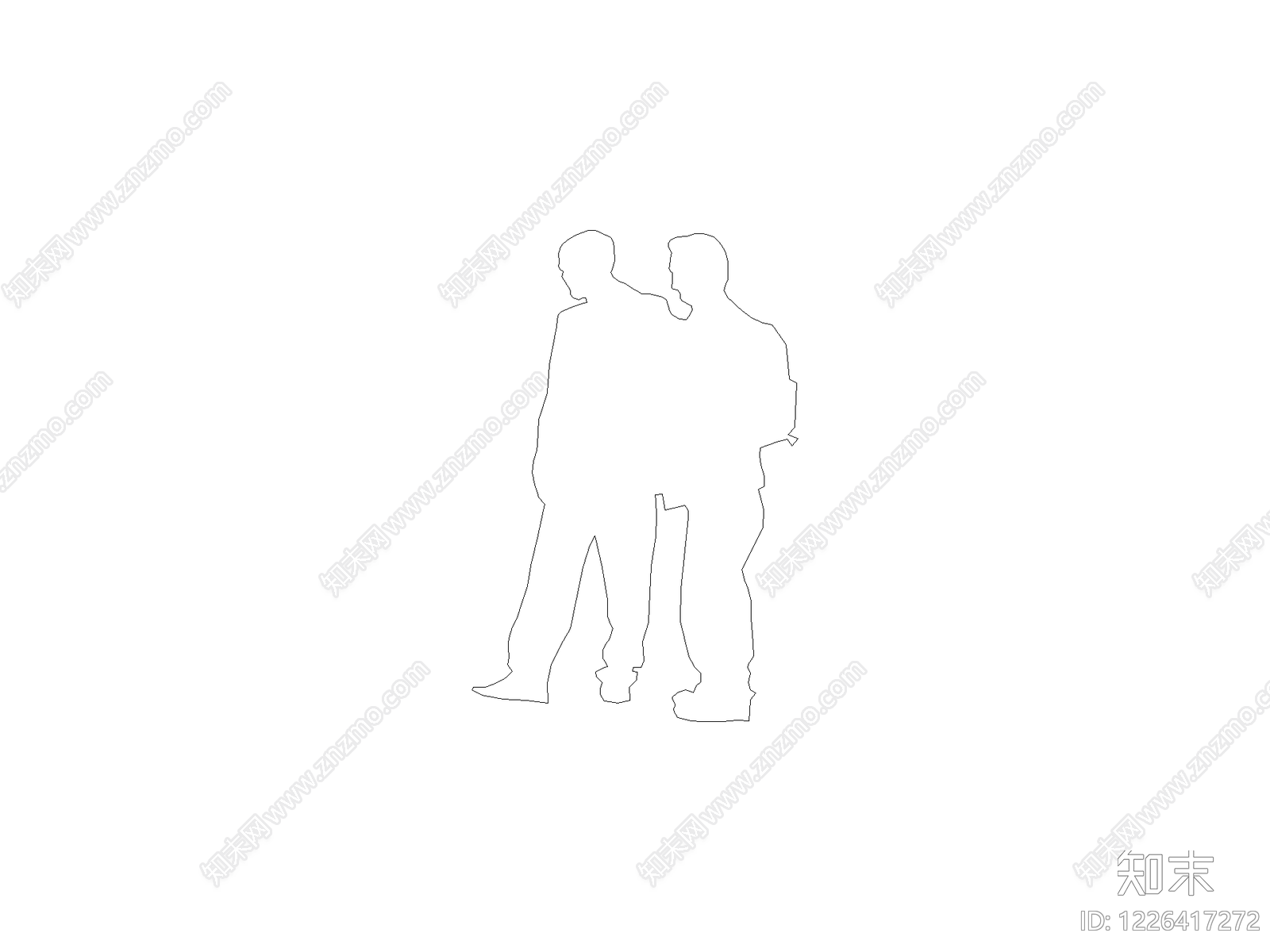 剪影图块cad施工图下载【ID:1226417272】