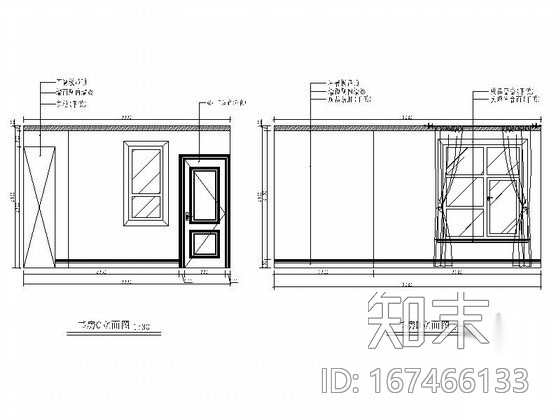 [北京]奢华三层别墅书房立面图cad施工图下载【ID:167466133】