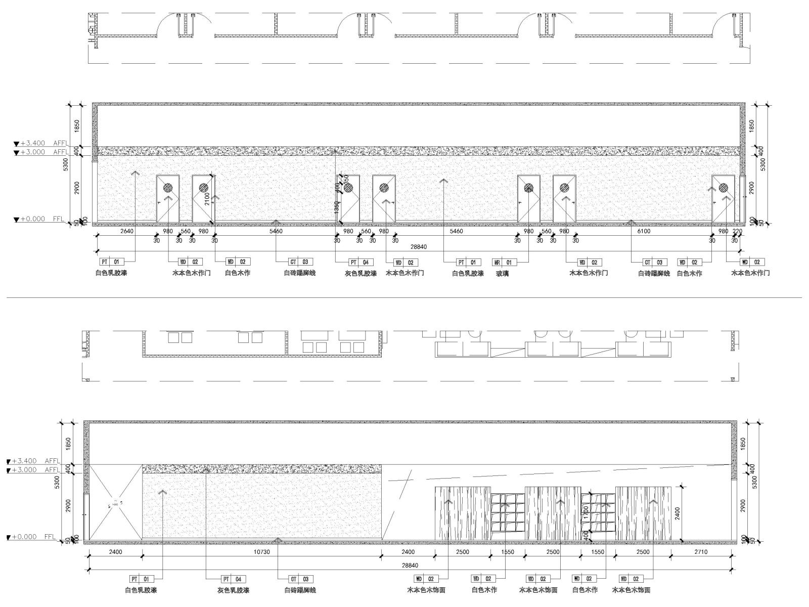 江苏800㎡英语培训中心室内装饰施工图cad施工图下载【ID:1131206844】