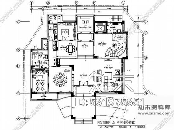 施工图原创复古大气欧式设计风格三层别墅室内施工图施工图下载【ID:531975351】