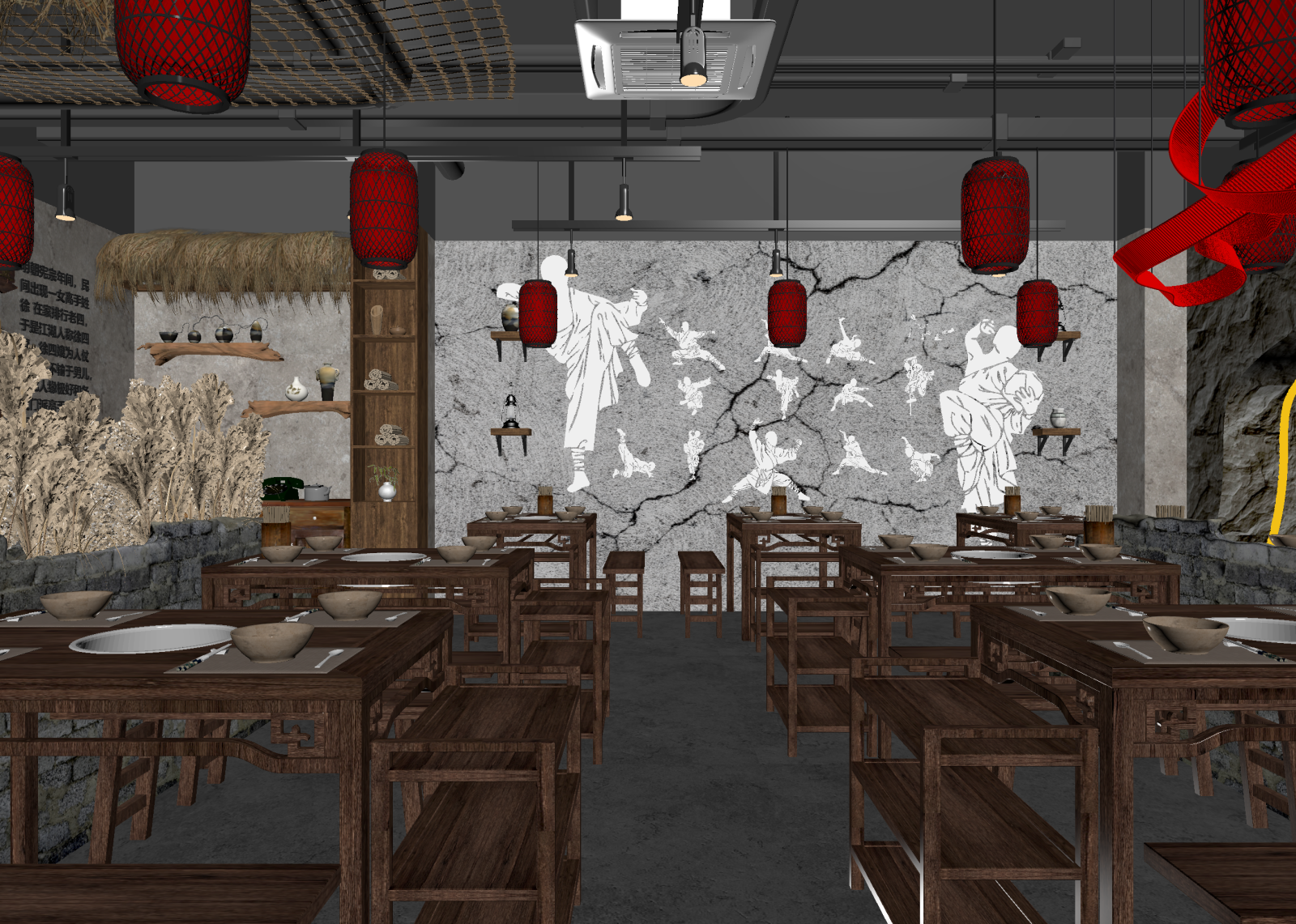 复古中餐厅3D模型下载【ID:1214927744】
