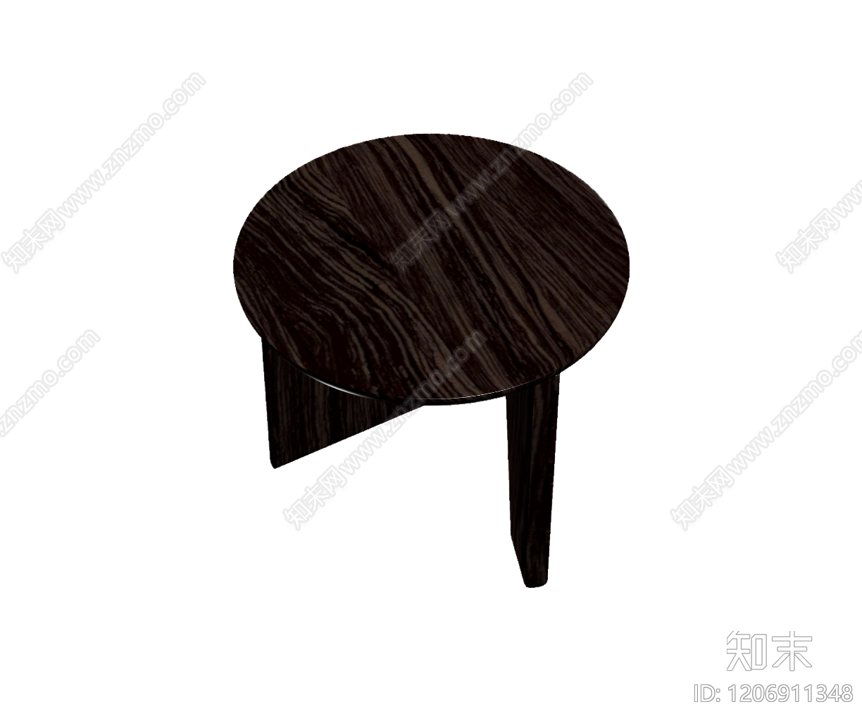 深色木纹圆凳3D模型下载【ID:1206911348】