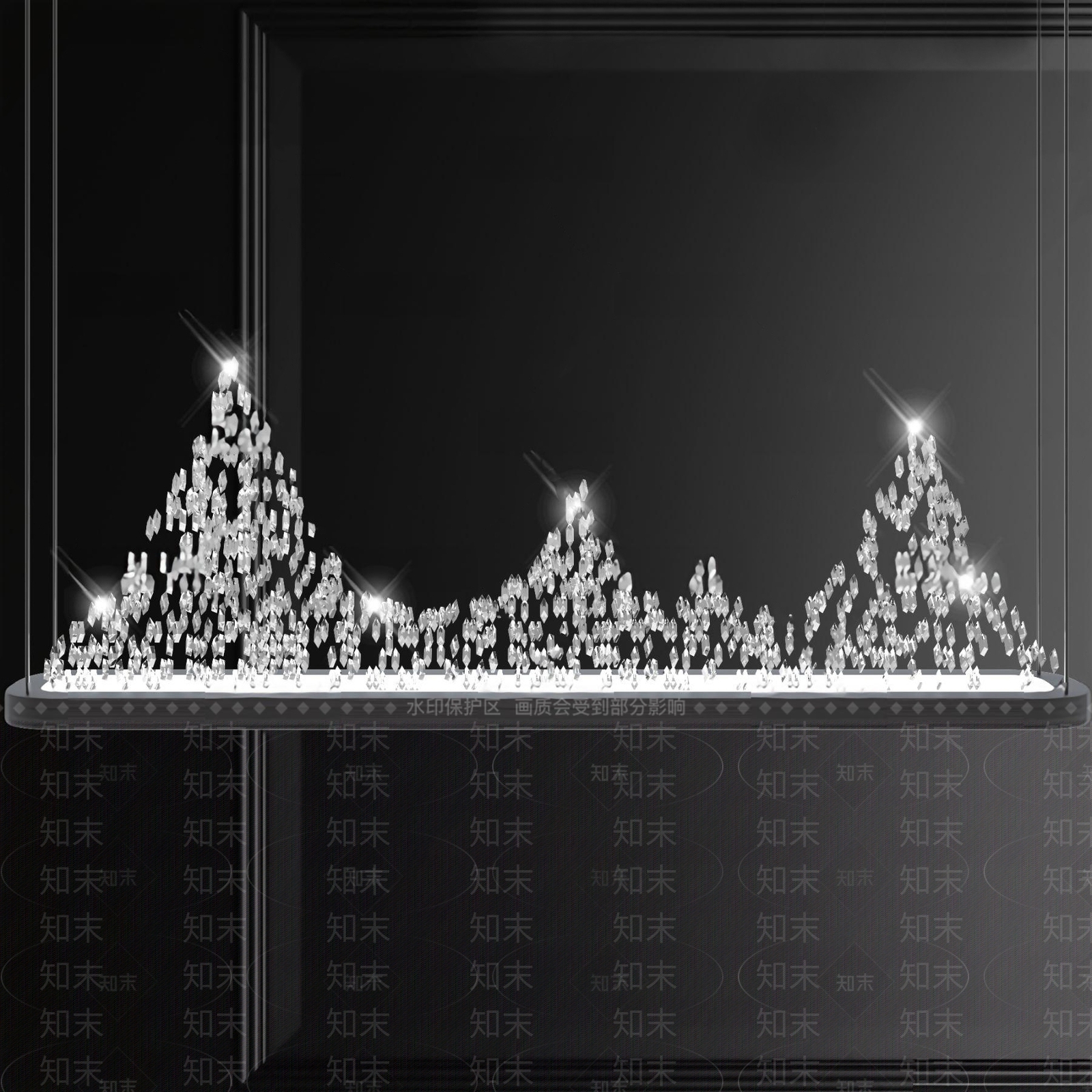 新中式水晶装饰灯3D模型下载【ID:193490122】
