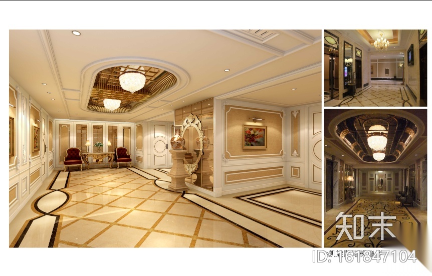 世代锦江国际酒店贵宾楼设计施工图（附效果图）cad施工图下载【ID:161847104】