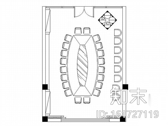 某现代办公楼会议室装修图（含效果）cad施工图下载【ID:161727119】