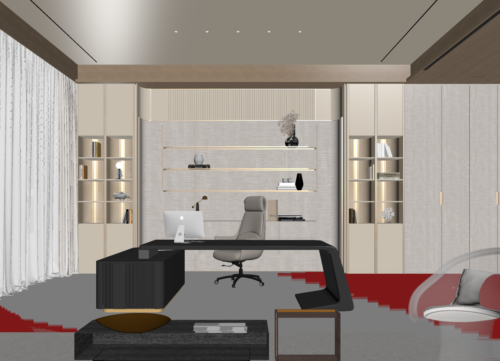 现代书房3D模型下载【ID:1215081426】