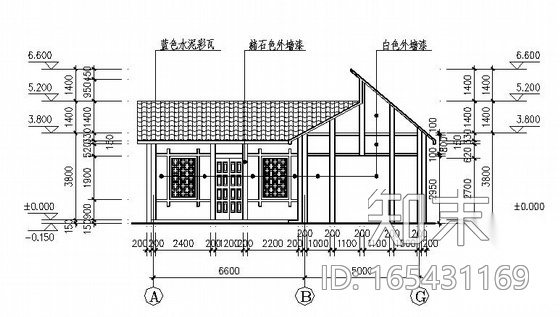 某旅游景点小卖部（带公厕）建筑施工cad施工图下载【ID:165431169】