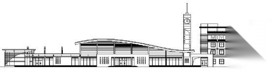 某汽车站建筑方案图cad施工图下载【ID:151679178】