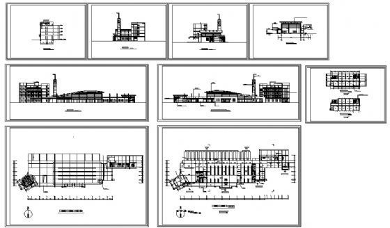 某汽车站建筑方案图cad施工图下载【ID:151679178】