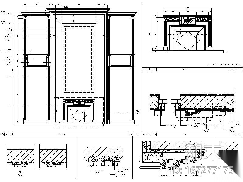 客厅电视墙详图cad施工图下载【ID:167277175】