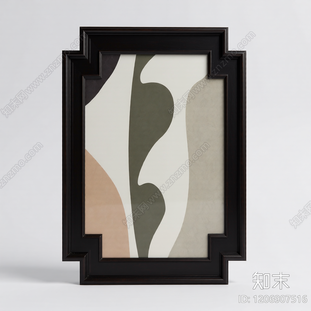 装饰画框带抽象画3D模型下载【ID:1206907516】