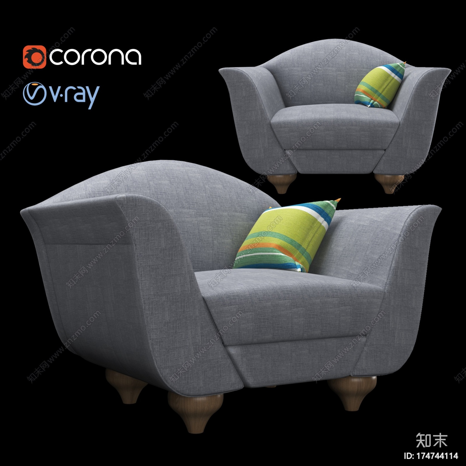 意大利的扶手椅CG模型下载【ID:174744114】