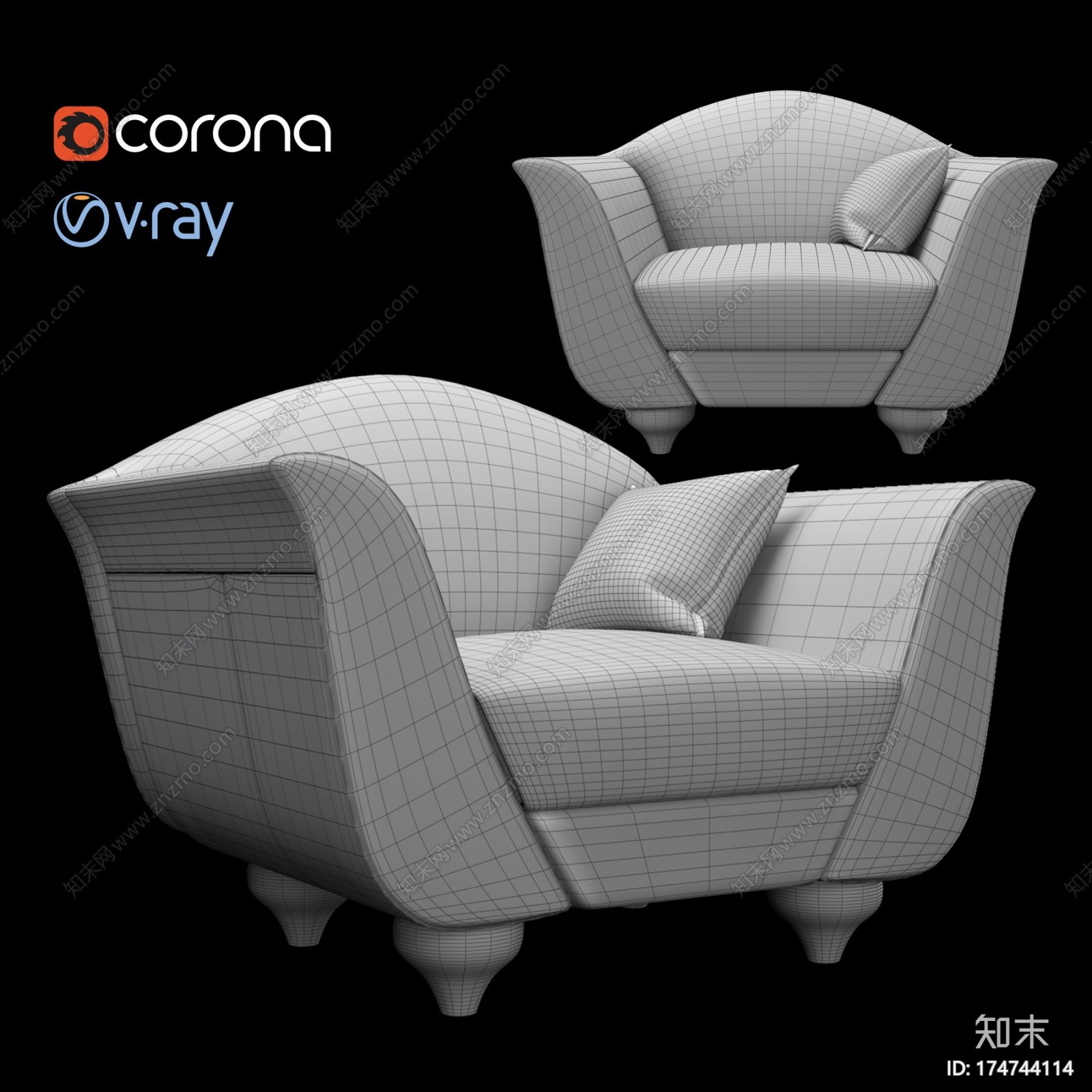 意大利的扶手椅CG模型下载【ID:174744114】
