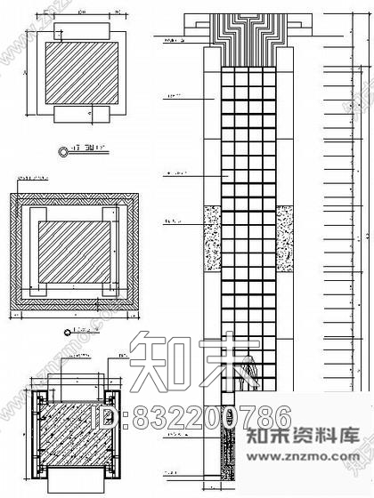 图块/节点酒店大堂理石柱详图施工图下载【ID:832200786】