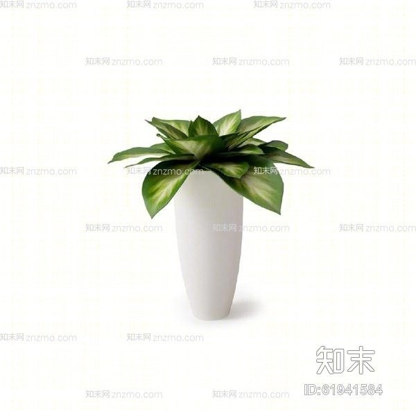 白色陶艺花瓶3D模型下载【ID:61941584】