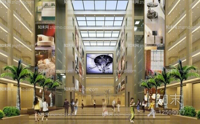 商场过道73D模型下载【ID:12509077】