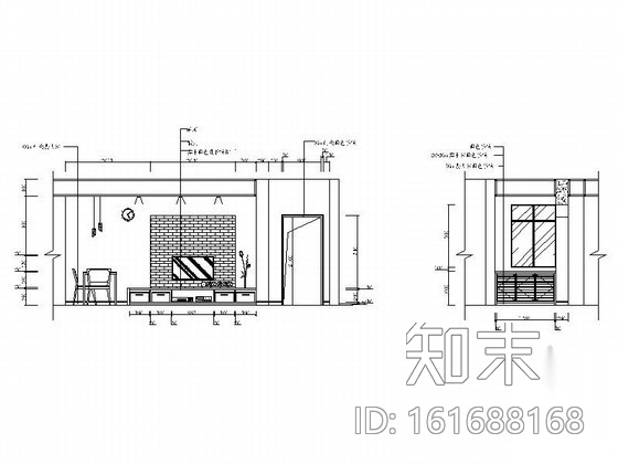 地中海风格小户型一居室装修图cad施工图下载【ID:161688168】