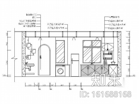 地中海风格小户型一居室装修图cad施工图下载【ID:161688168】