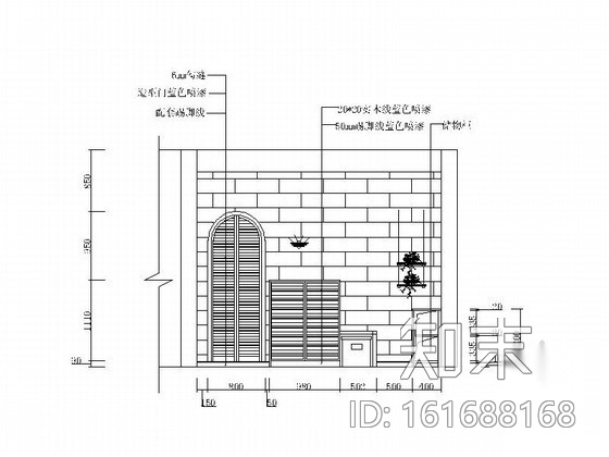 地中海风格小户型一居室装修图cad施工图下载【ID:161688168】