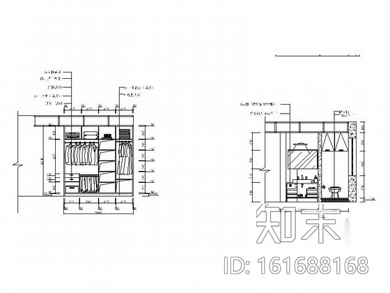 地中海风格小户型一居室装修图cad施工图下载【ID:161688168】