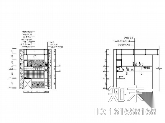 地中海风格小户型一居室装修图cad施工图下载【ID:161688168】