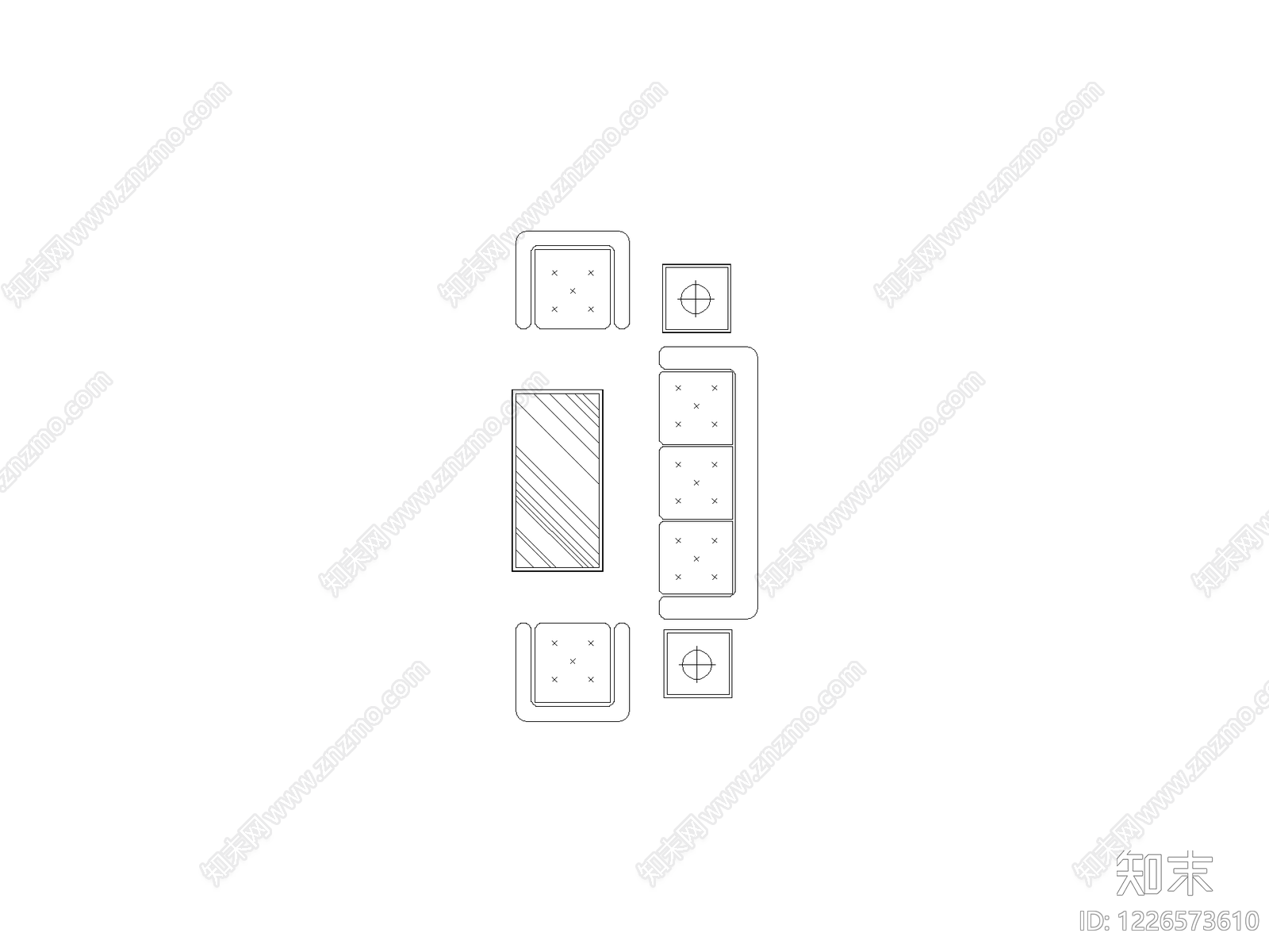 沙发cad施工图下载【ID:1226573610】