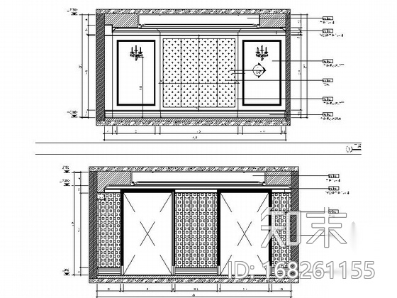 精品现代三层别墅样板间室内装修施工图cad施工图下载【ID:168261155】