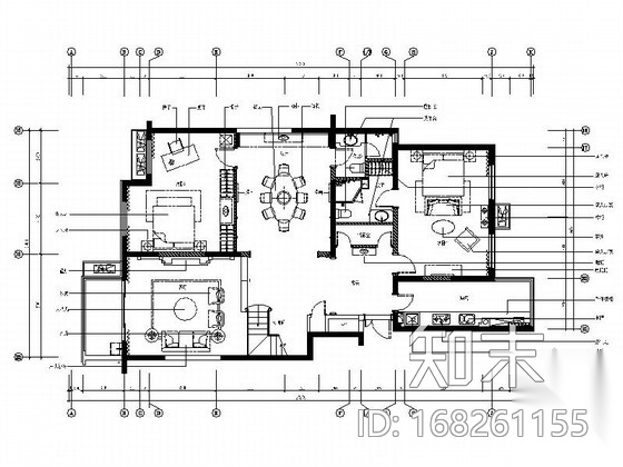 精品现代三层别墅样板间室内装修施工图cad施工图下载【ID:168261155】