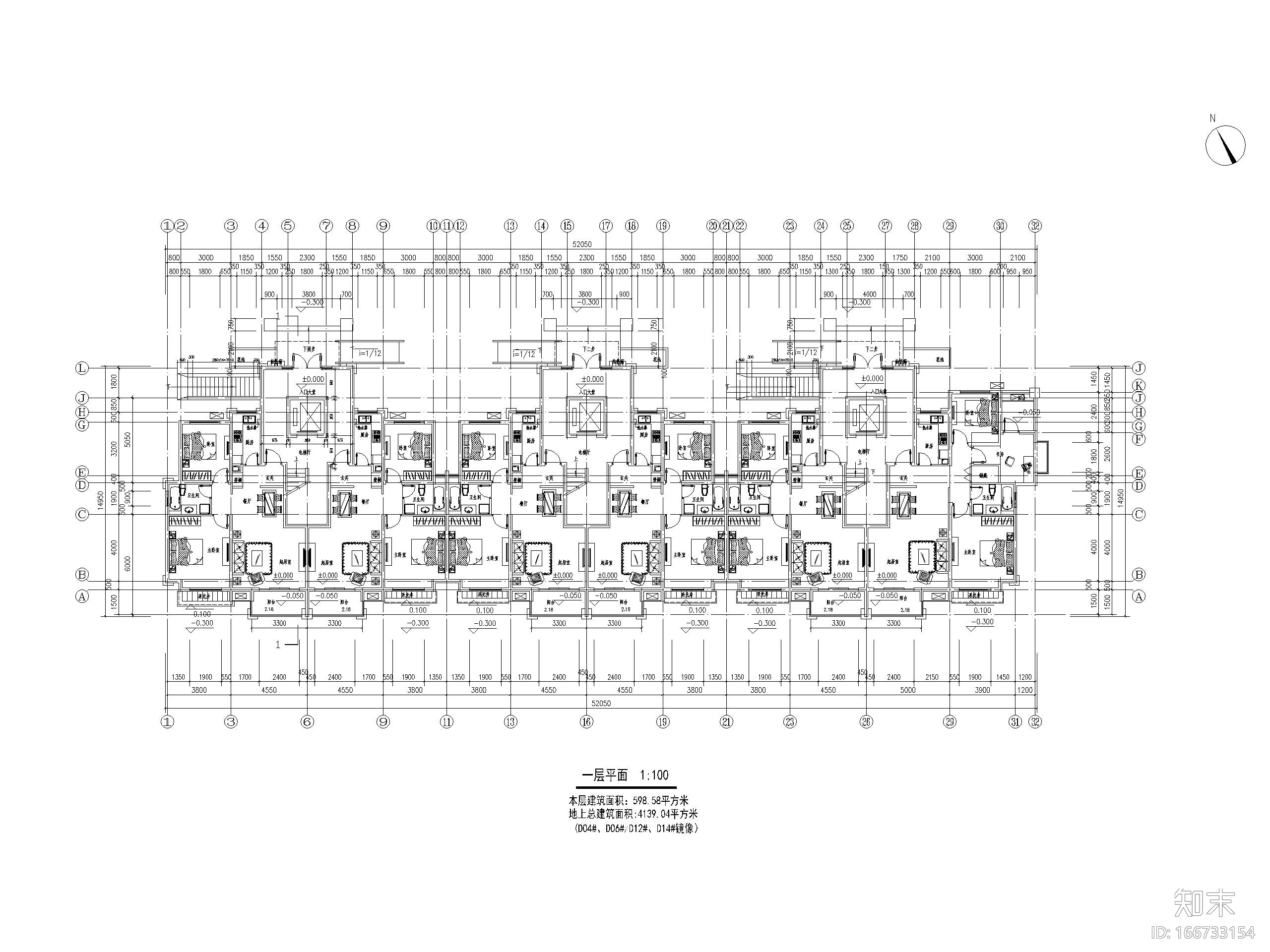 90+110平米3室2厅3卫多层户型（顶层复式）施工图下载【ID:166733154】