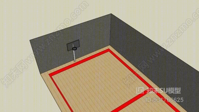 篮球场（半场）SU模型下载【ID:931706625】
