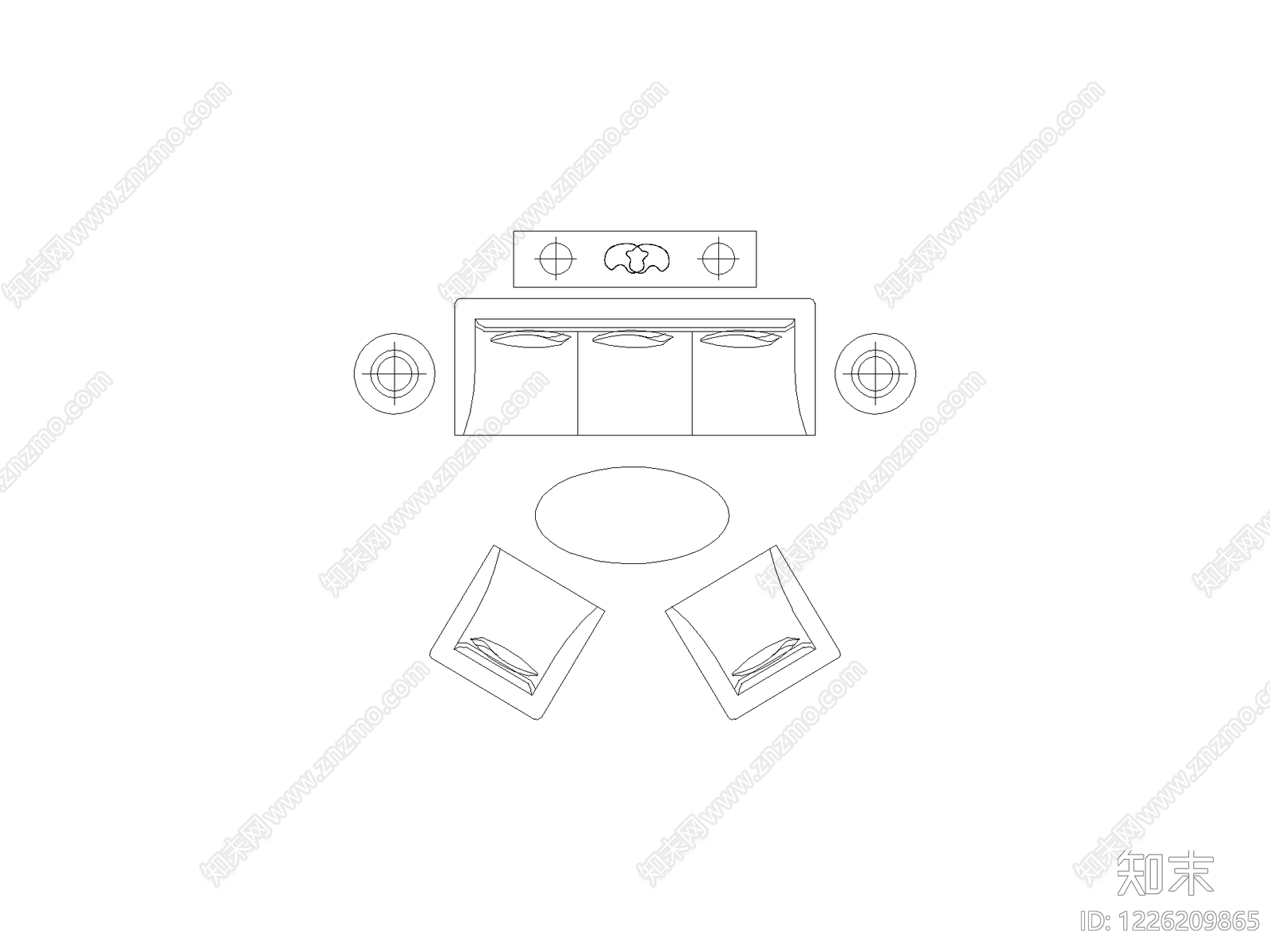 沙发cad施工图下载【ID:1226209865】