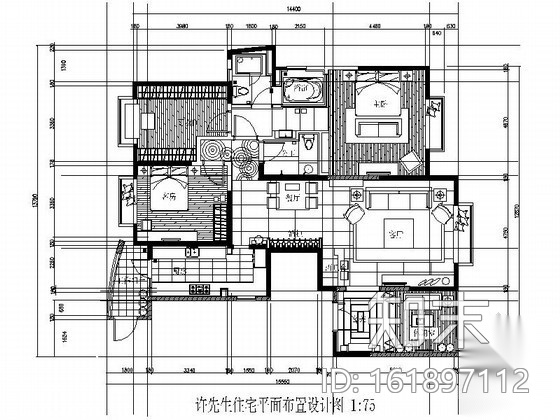 [东莞]三居室雅居装修图（含施工实景）cad施工图下载【ID:161897112】