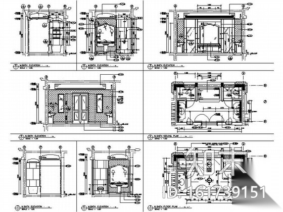 [江苏]精致豪华两层别墅室内设计施工图（含效果）施工图下载【ID:161739151】