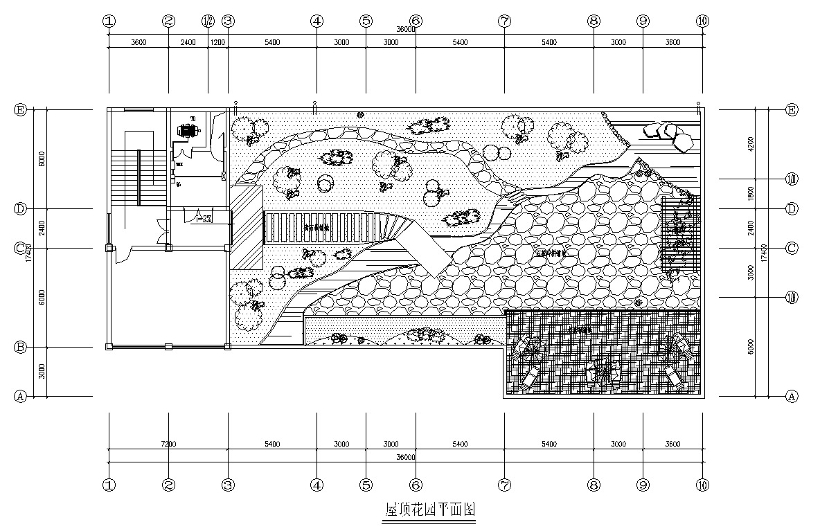 23套屋顶花园绿化方案设计1-10cad施工图下载【ID:160910155】