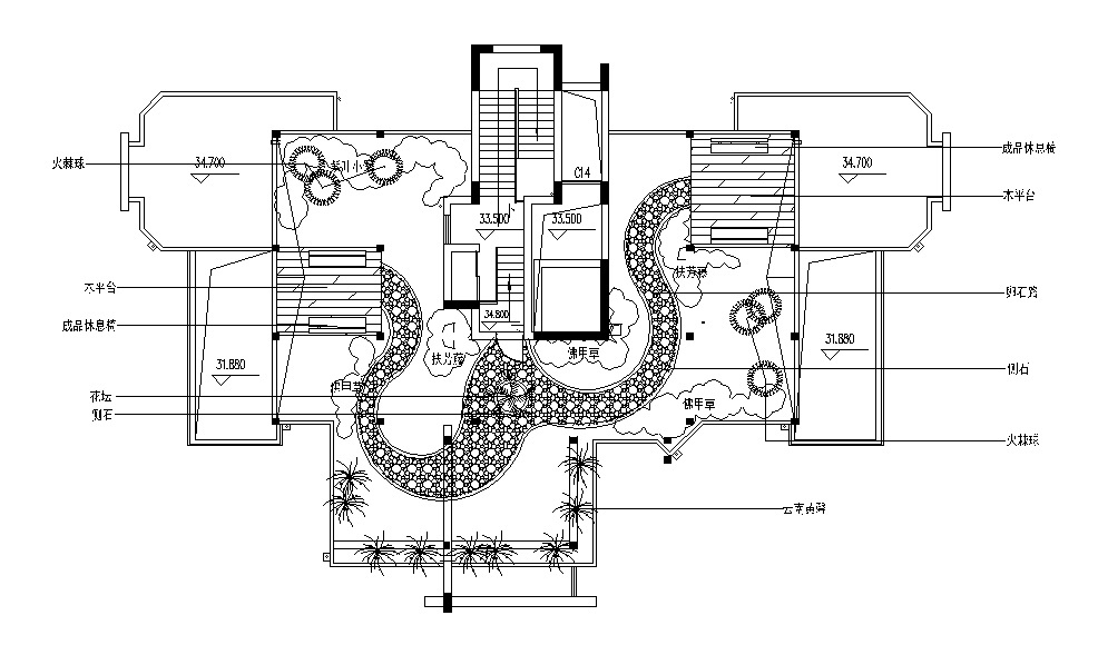 23套屋顶花园绿化方案设计1-10cad施工图下载【ID:160910155】