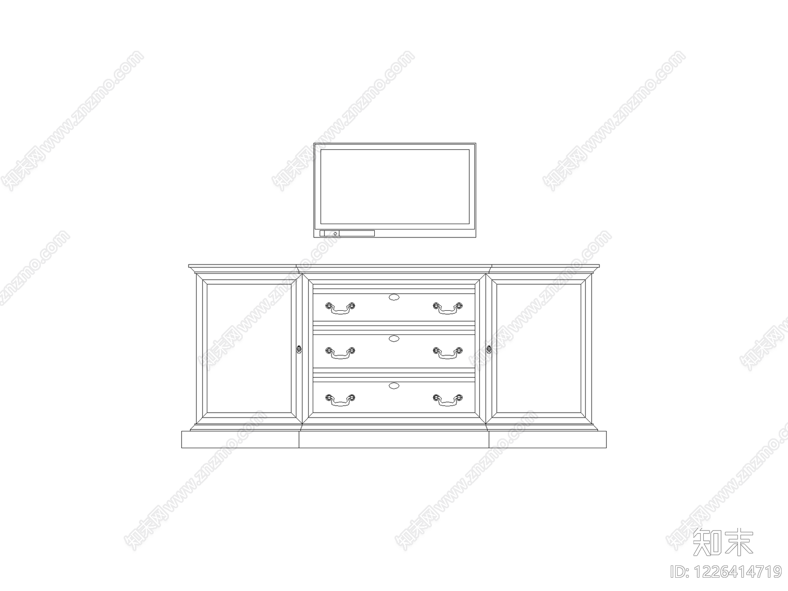 柜子平立面cad施工图下载【ID:1226414719】