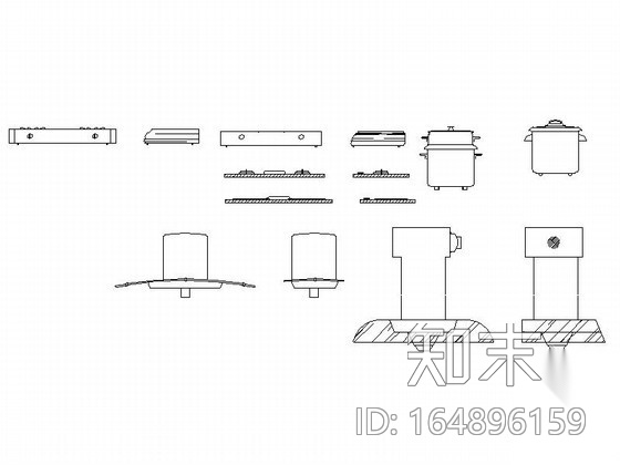 厨房用品cad施工图下载【ID:164896159】