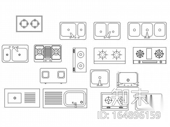 厨房用品cad施工图下载【ID:164896159】