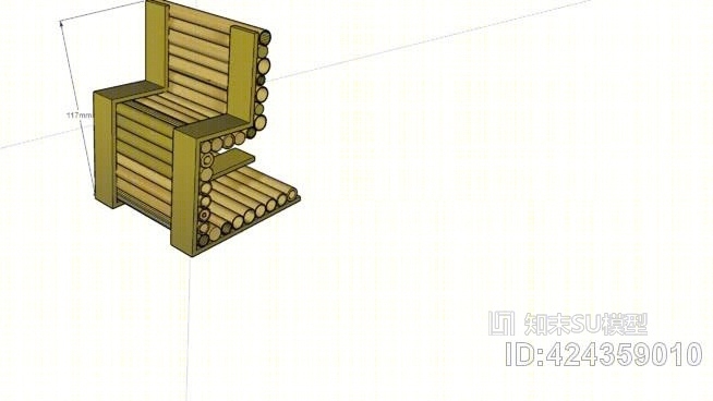 竹椅SU模型下载【ID:424359010】