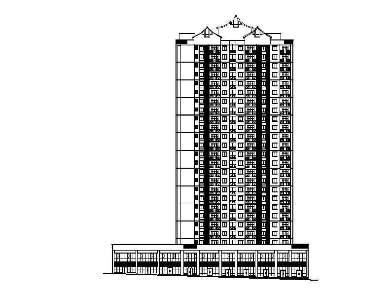 [重庆]高层石漆外墙塔式住宅楼建筑施工图施工图下载【ID:149864172】