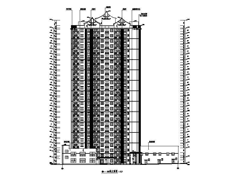 [重庆]高层石漆外墙塔式住宅楼建筑施工图施工图下载【ID:149864172】