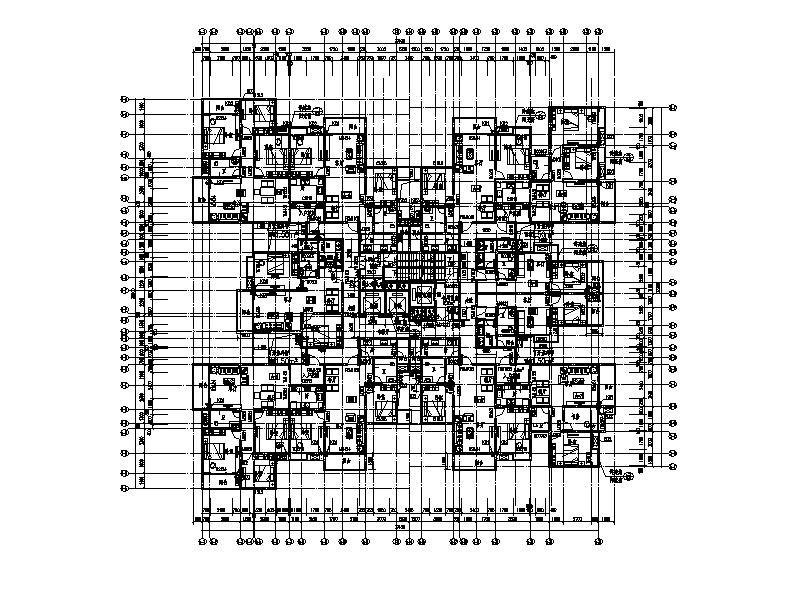 [重庆]高层石漆外墙塔式住宅楼建筑施工图施工图下载【ID:149864172】