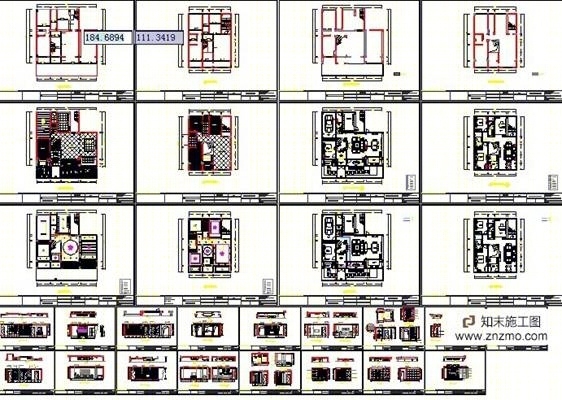 别墅施工图（完整）cad施工图下载【ID:36914569】