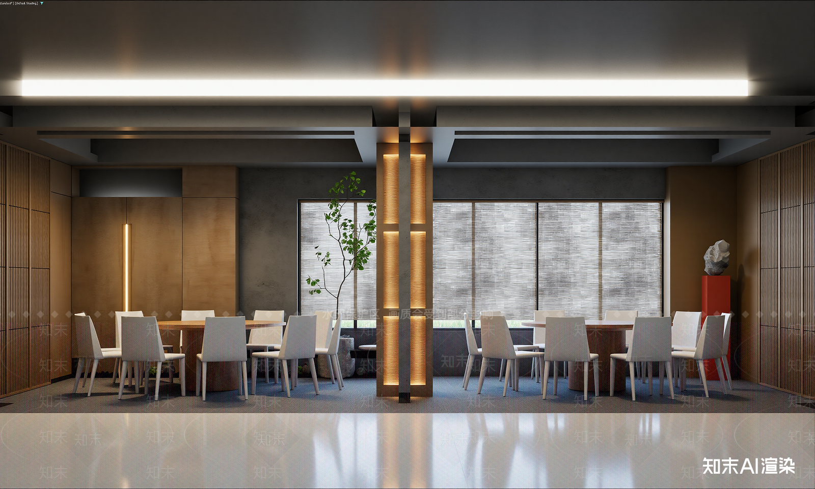新中式酒店餐厅3D模型下载【ID:1221491587】