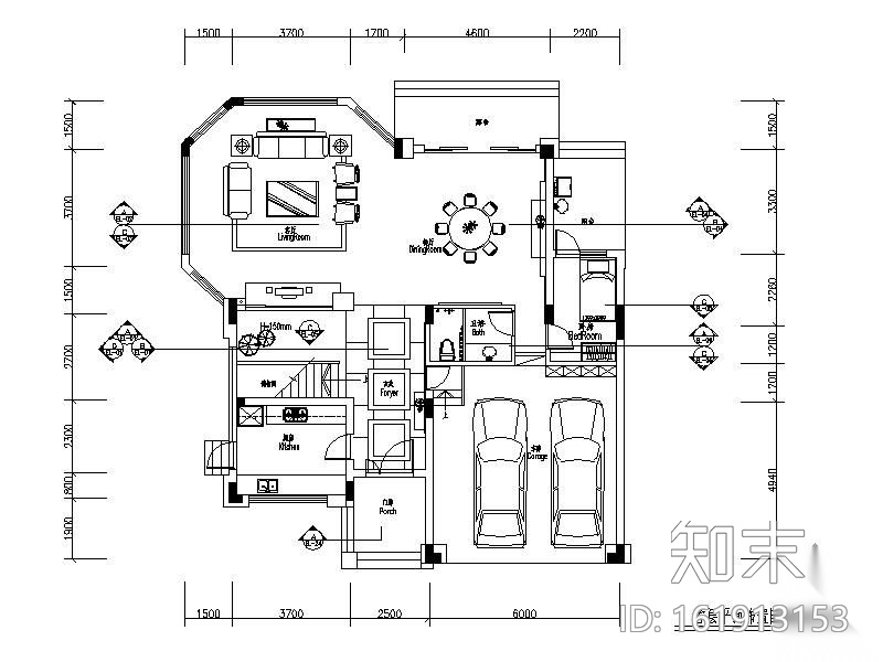 某中式双层别墅装修图(含实景)cad施工图下载【ID:161913153】