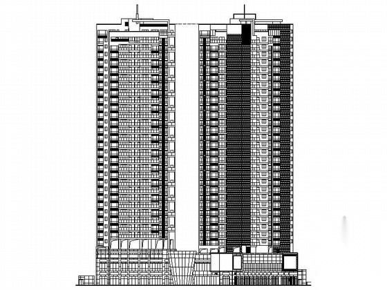 [深圳]某三十二层商住楼建筑设计方案图cad施工图下载【ID:167025149】