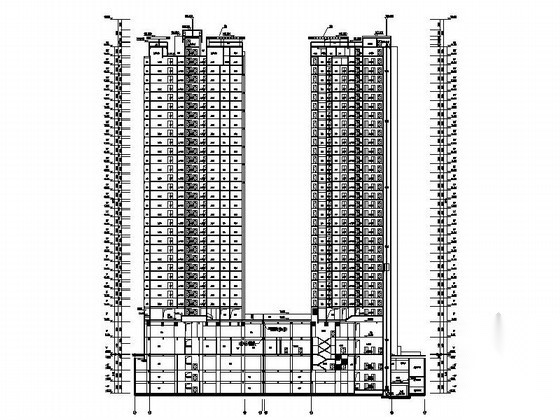 [深圳]某三十二层商住楼建筑设计方案图cad施工图下载【ID:167025149】