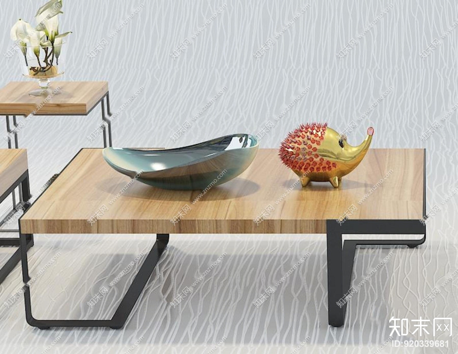 现代茶几花瓶摆件组合3D模型下载【ID:920339681】