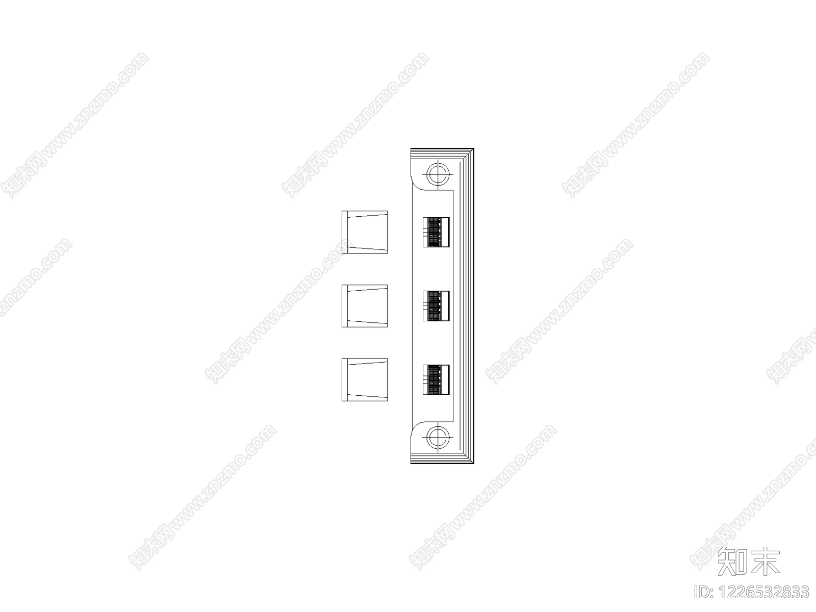 现代开关插座CAD图纸