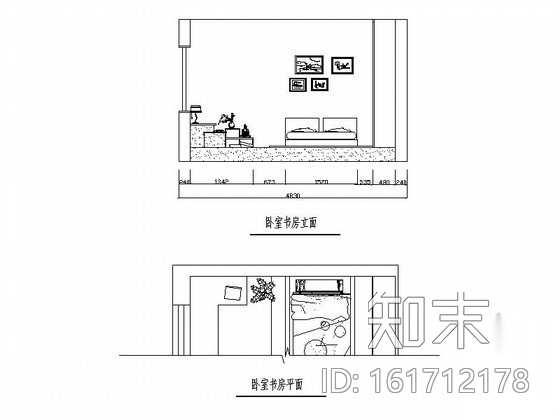 现代一居室小户型室内装修图（含效果）施工图下载【ID:161712178】